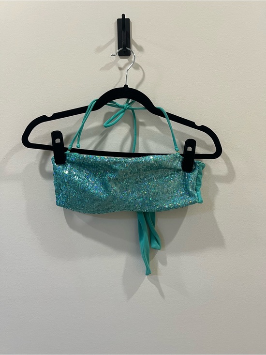 Victoria's Secret Other - Victoria's Secret Teal Sparkle Bandeau Bikini Top